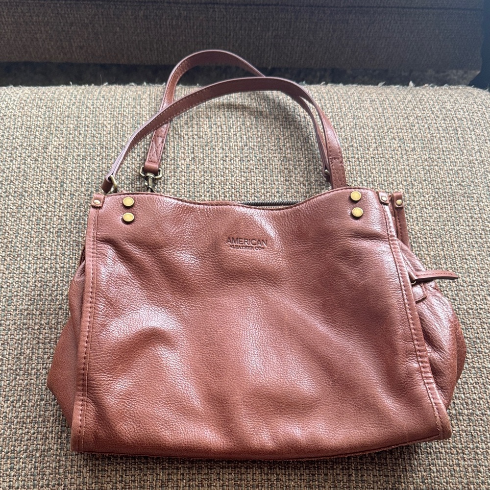 American Leather Tote in Warm Brown